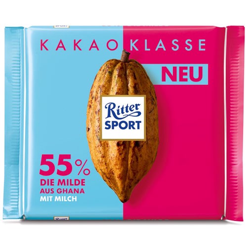 CHOCOLATE SỮA 55% CACAO  RITTER SPORT 100G