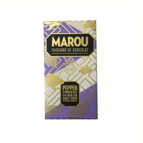 THANH CHOCOLATE ĐĂK LẮK 66% VÀ MUỐI TIÊU MAROU 24G